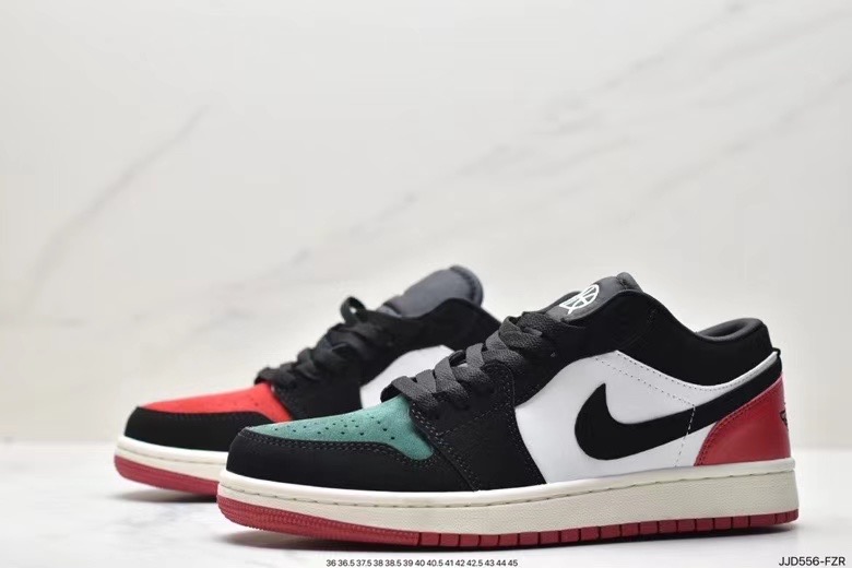 Men's Running Weapon Air Jordan 1 Black/Green/Red/ White Shoes 475